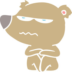 angry bear flat color style cartoon