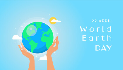 World earth day concept, hands holding globe