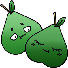 gradient shaded cartoon pears