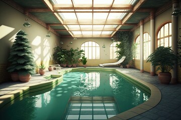 Obraz na płótnie Canvas Pool in luxury spa center