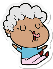 sticker of a cartoon man singing