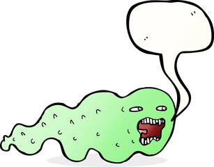 cartoon ghost with speech bubble