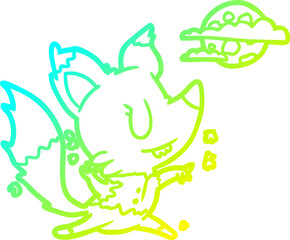 cold gradient line drawing halloween werewolf changing in moonlight