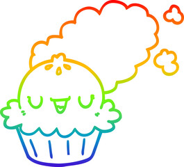 rainbow gradient line drawing cute cartoon pie