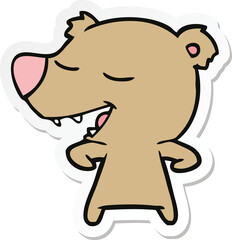 sticker of a cartoon bear