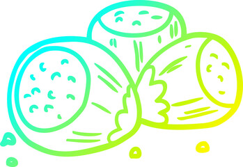 cold gradient line drawing hazelnuts