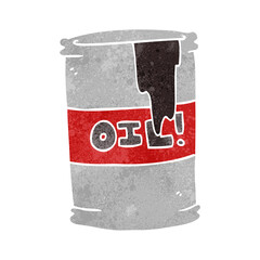 retro cartoon oil drum