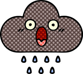 comic book style cartoon storm rain cloud