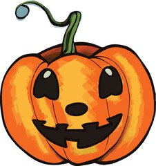 Minimalist hand drawn Halloween pumpkin illustration, Halloween pumpkin vector design