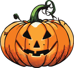 Minimalist hand drawn Halloween pumpkin illustration, Halloween pumpkin vector design