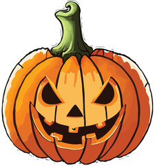 Minimalist hand drawn Halloween pumpkin illustration, Halloween pumpkin vector design