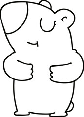 quirky line drawing cartoon bear