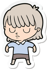 sticker of a cartoon woman