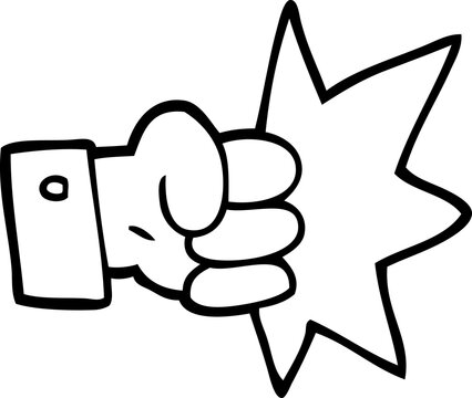 recommend clip art: line drawing cartoon punching fist
