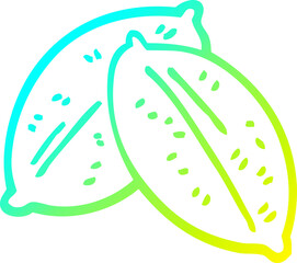 cold gradient line drawing cartoon leaf