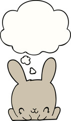 cartoon rabbit and thought bubble