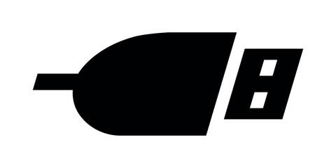 The USB icon. USB logo on white background