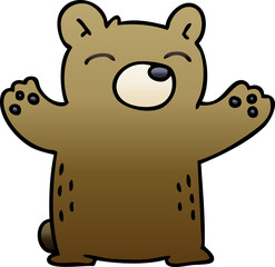 quirky gradient shaded cartoon bear