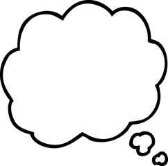 line drawing cartoon thought cloud