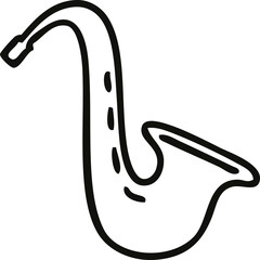 line drawing cartoon musical saxophone