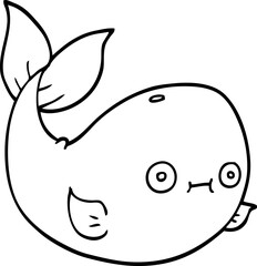 line drawing cartoon sea whale