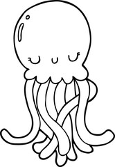 Obraz premium cute cartoon jellyfish