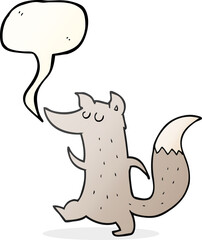 speech bubble cartoon cute wolf