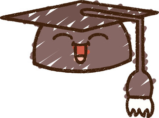 Graduation Cap Chalk Drawing