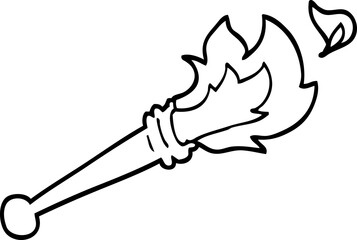 black and white cartoon sports torch