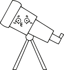 line drawing cartoon telescope