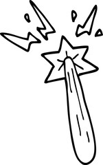 line drawing cartoon magic wand