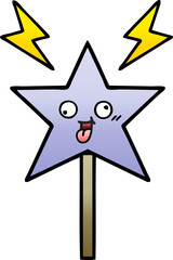 gradient shaded cartoon magic wand