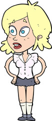 cartoon woman with hands on hips