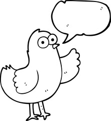 speech bubble cartoon bird