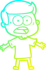 Obraz premium cold gradient line drawing cartoon shocked man