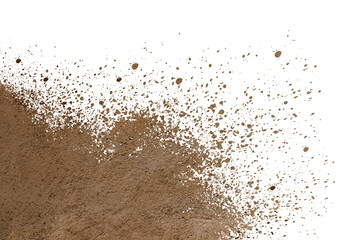 mud splash isolated transparency background.