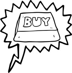 speech bubble cartoon computer key buy symbol