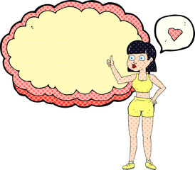 comic book speech bubble cartoon gym woman