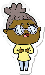 sticker of a cartoon annoyed woman