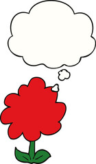 cartoon flower and thought bubble