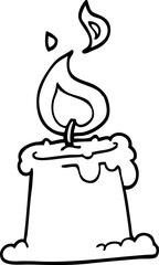 line drawing cartoon candle burning