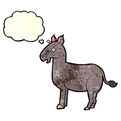 cartoon mule with thought bubble