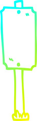cold gradient line drawing cartoon blank sign post