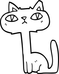line drawing cartoon funny cat