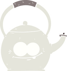 flat color style cartoon kettle