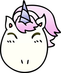 quirky gradient shaded cartoon unicorn