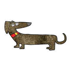 textured cartoon sausage dog