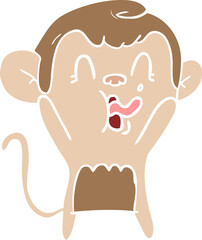 crazy flat color style cartoon monkey