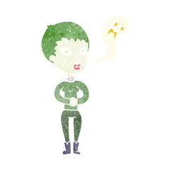 cartoon undead woman