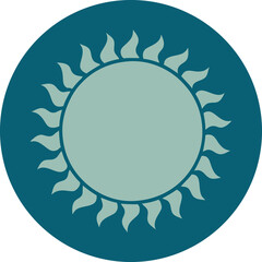 tattoo style icon of a sun